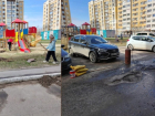 На севере Тамбова жители двух домов сами заасфальтировали ямы, не дожидаясь властей 