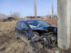 В Первомайском районе автомобиль отлетел в столб после столкновения