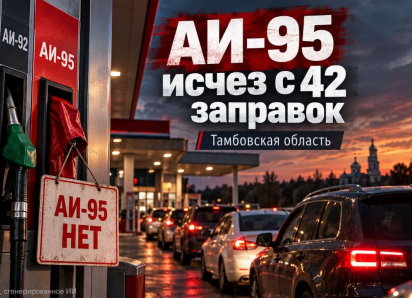 АИ-95 за несколько часов исчез с 42 заправок Тамбовской области