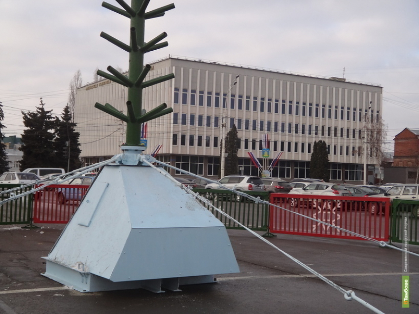 В Тамбове на главной площади города начали монтировать елку