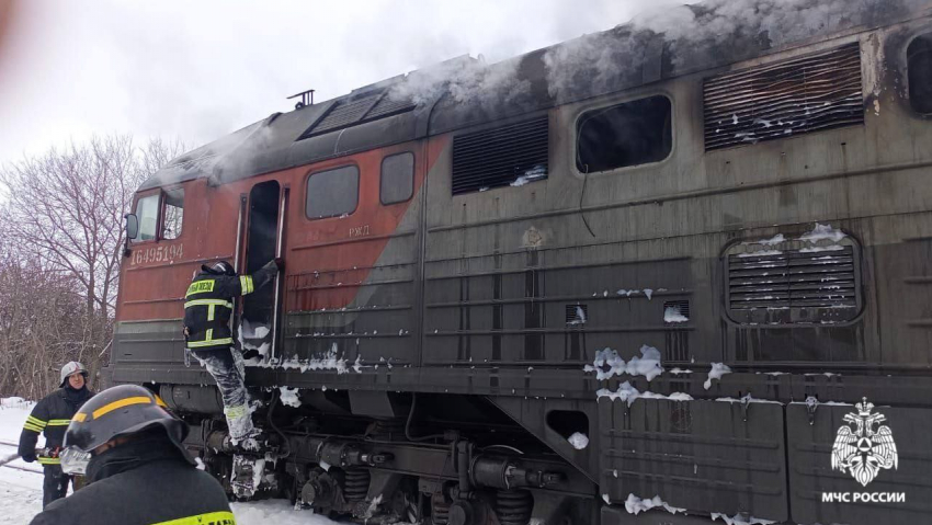 В Тамбове на станции «Ласки» сгорел тепловоз грузового поезда